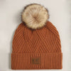 Heather Cuff Beanie with Pom-Pom