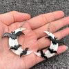 Halloween Bats Under The Moonlight Acrylic Dangle Earrings - GT