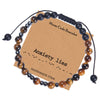 Morse Code Tiger's Eye Frosted Stone Beaded Stretch Bracelet