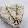 Horseshoe Pendant Box Chain Necklace