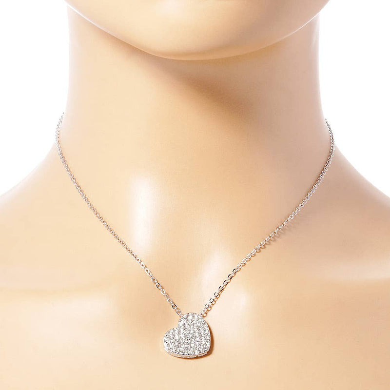 Wona Trading, Inc. - Crystal Paved Heart Pendant Necklace