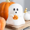 Ghost Shaped Halloween Tealight Candle Holder with Pumpkin