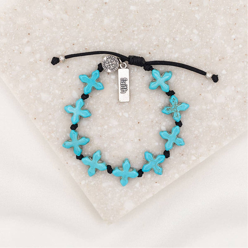 My Saint My Hero - Grounded In Faith Bracelet- Blue Howlite