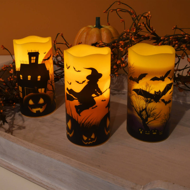 Battery Operated LED Wax Candles, Halloween