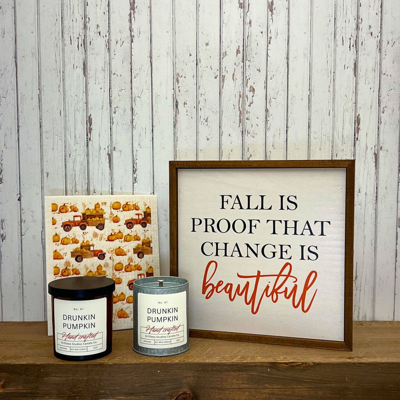 Drunkin Pumpkin Fall Farmhouse Candle - Halloween Candles