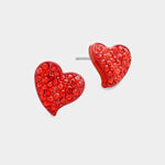 Wona Trading, Inc. - Crystal Rhinestone Paved Heart Stud Earrings