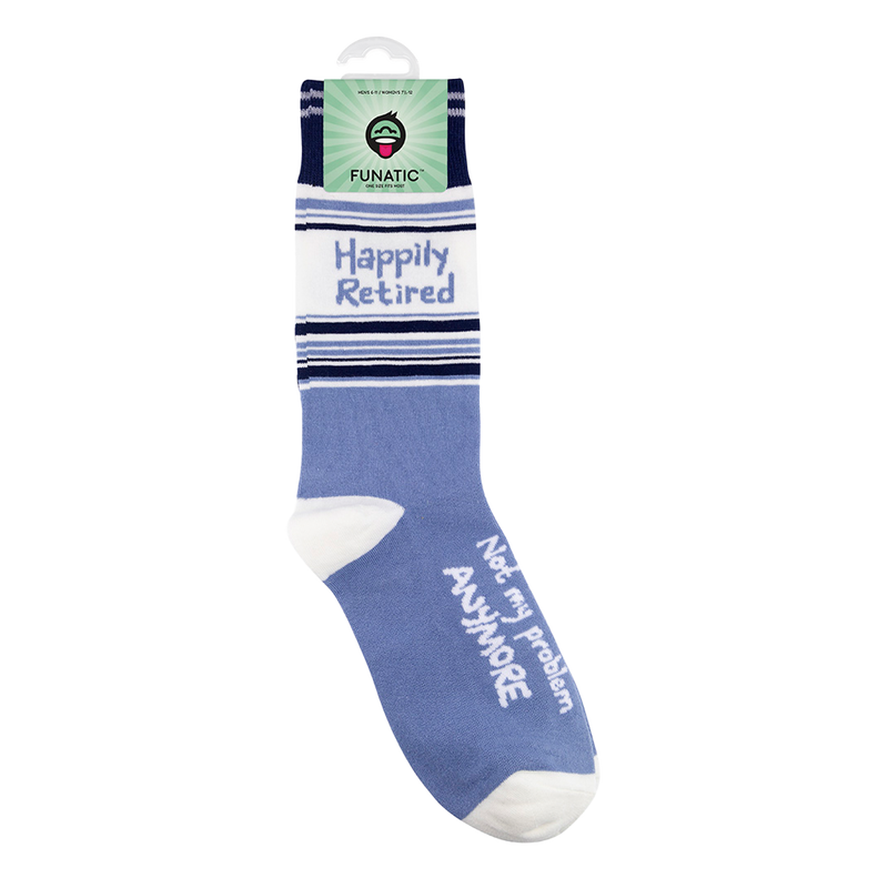 Funatic - Happily Retired - Not My Problem Anymore Socks | Funny Socks