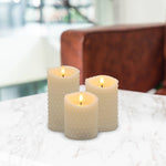 LumaBase - Battery Operated Textured Candles - Set of 3