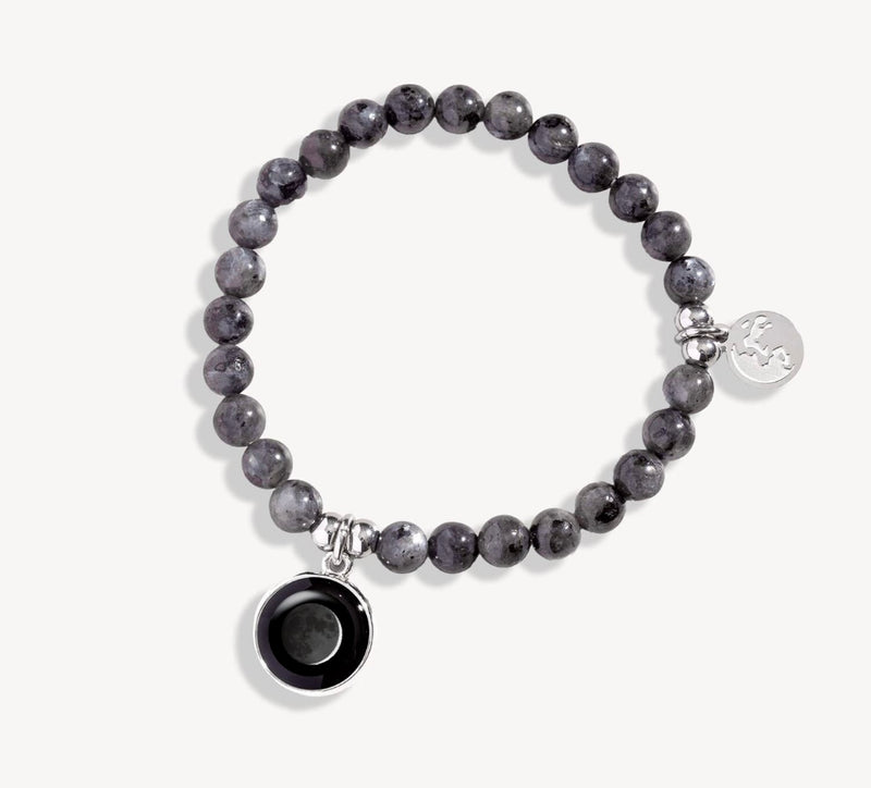 Moonglow- Gray Labridonite Beaded Bracelet