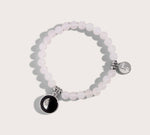 Moonglow- Moonstone white beaded bracelet