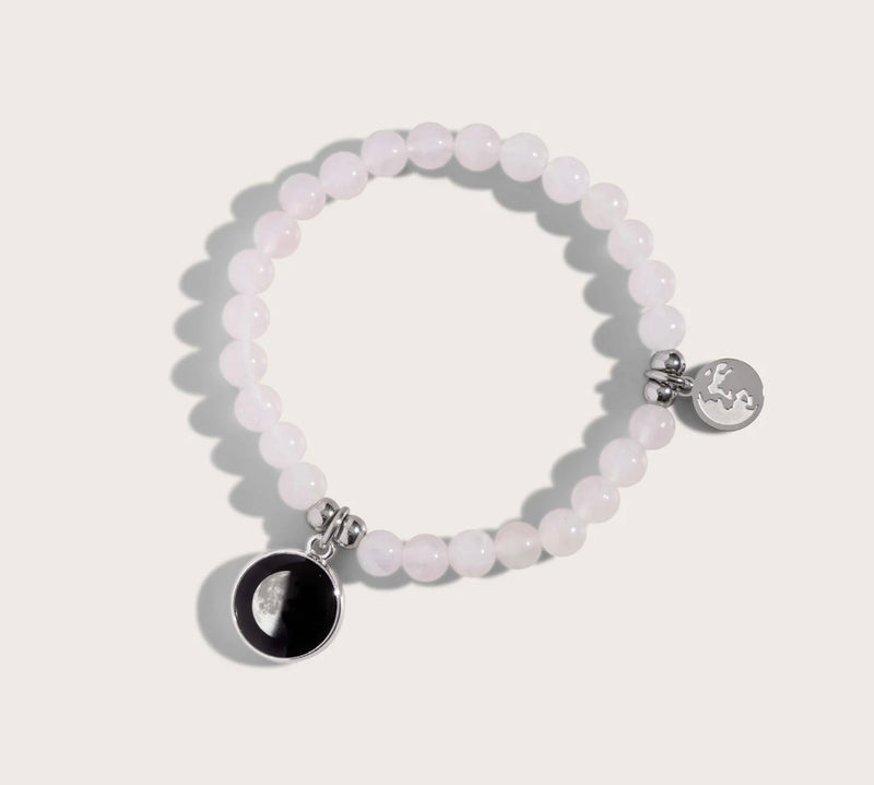 Moonglow- Moonstone white beaded bracelet