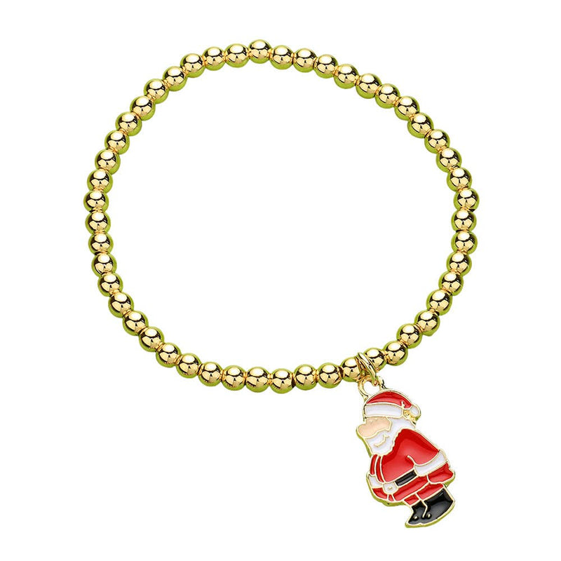 Stainless Steel Christmas Santa Charm Pointed Bracelet