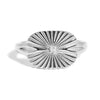 WJW - Gold Stainless Steel Cubic Zirconia Sunburst Rectangle Ring