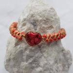 Boho Stone Beaded Strap Heart Bracelet