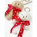 Love and Repeat - Valentines Day Theme Teddy Bear with Bow Keychain