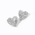 Wona Trading, Inc. - Crystal Rhinestone Paved Heart Stud Earrings