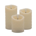 LumaBase - Battery Operated Textured Candles - Set of 3