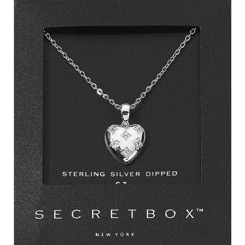 Wona Trading, Inc. - SECRET BOX_14K Gold Dipped CZ Stone Heart Pendant Necklace