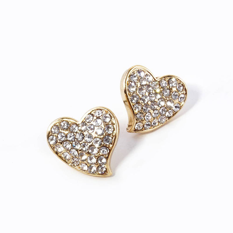 Wona Trading, Inc. - Crystal Rhinestone Paved Heart Stud Earrings