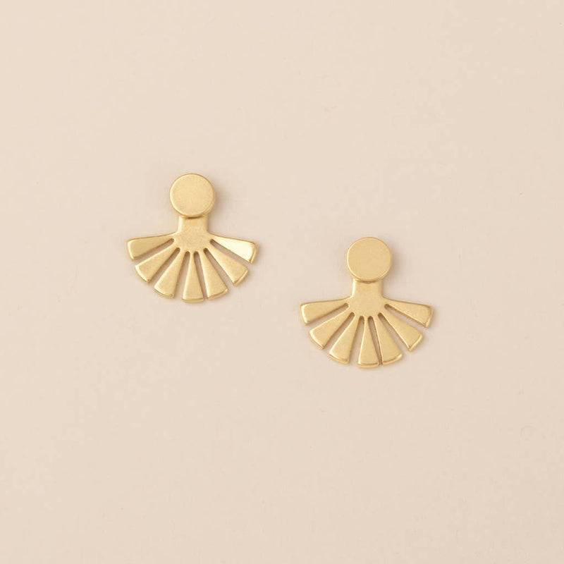Refined Earring Collection - Sunburst Ear Jacket/GoldVermeil