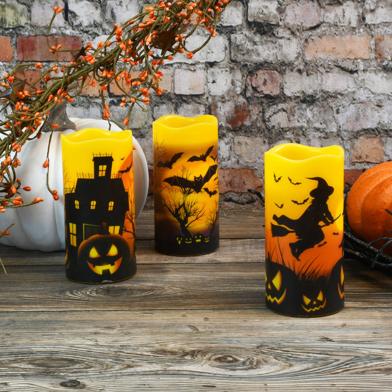 Battery Operated LED Wax Candles, Halloween