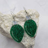 Glitter Acrylic Red and Green Bulb Christmas Earrings