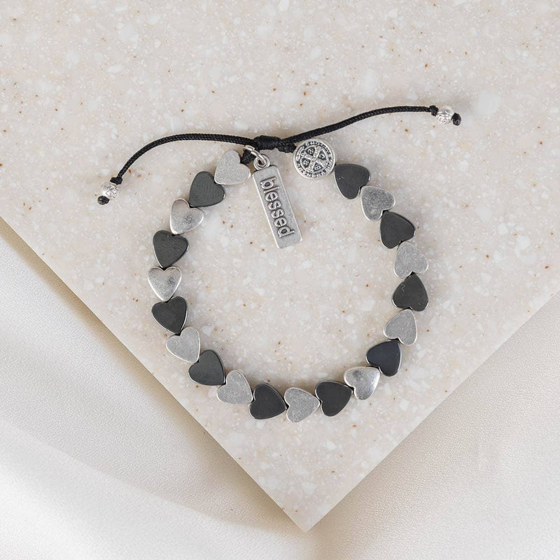 Sisters of the Hearts Bracelet - Black / Silver