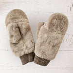 Solid Faux Fur Mitten Gloves