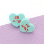 Wona Trading, Inc. - BE MINE Message Heart Stud Earrings