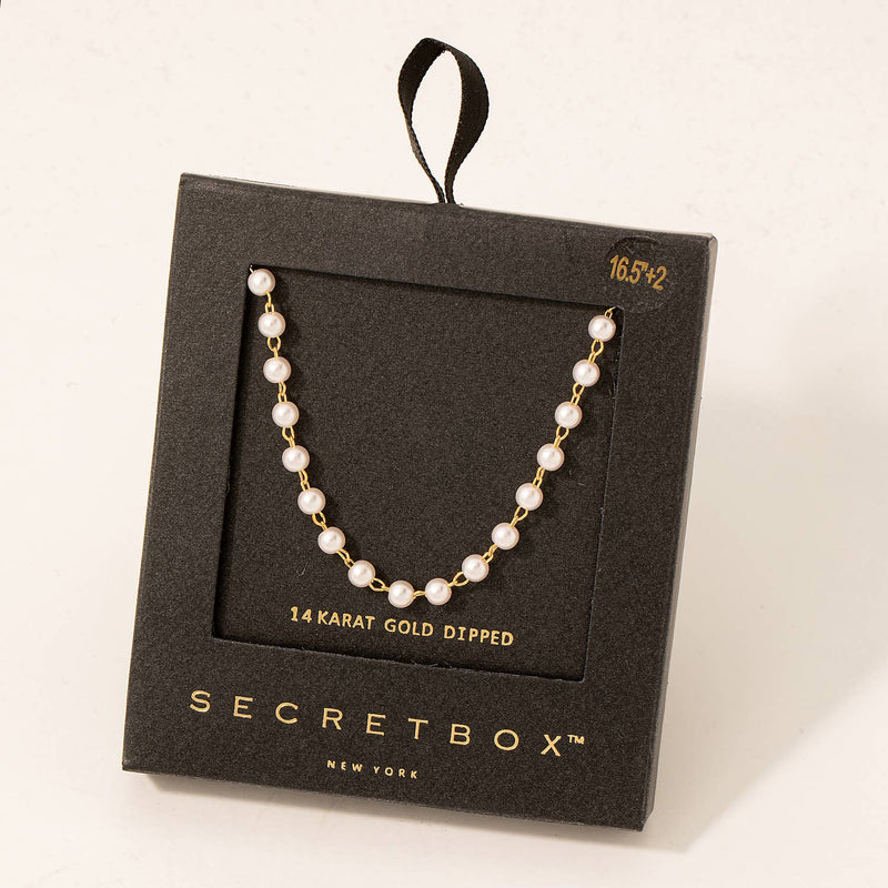 Secret Box Pearl Beads Chain Necklace