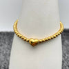 Heart Charm 18K Gold Plated SSl Beaded Bracelet - FGS