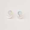 Stone Moon Phase Ear Jacket - Opalite/Silver