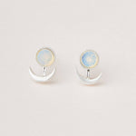 Stone Moon Phase Ear Jacket - Opalite/Silver