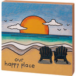 Our Happy Place Block Sign