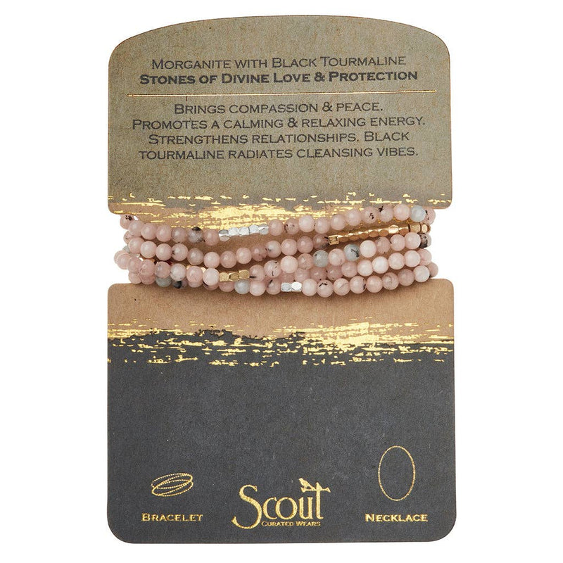 Scout Curated Wears - Stone Wrap: Morganite/Black Tourmaline