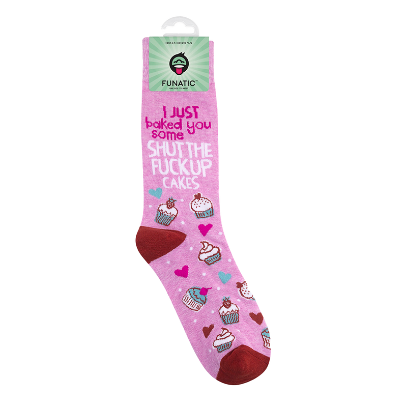 Funatic - Shut The Fuck Up Cakes Socks | Curse Word Socks | Funny Sock