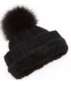 Women's Fuzzy Cable Knit Sherpa Lined Beanie Hat