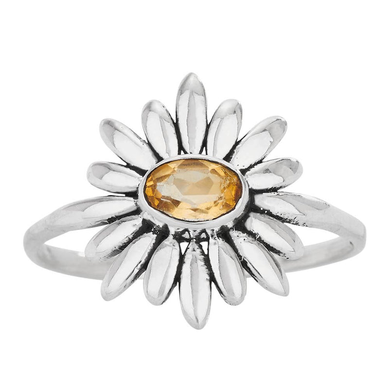 Bursting With Joy Sterling Silver and Citrine Ring