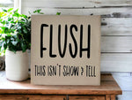 Flush - Funny Bathroom Rustic Wood Shelf Sitter