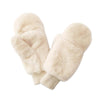 Solid Faux Fur Mitten Gloves