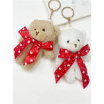 Love and Repeat - Valentines Day Theme Teddy Bear with Bow Keychain