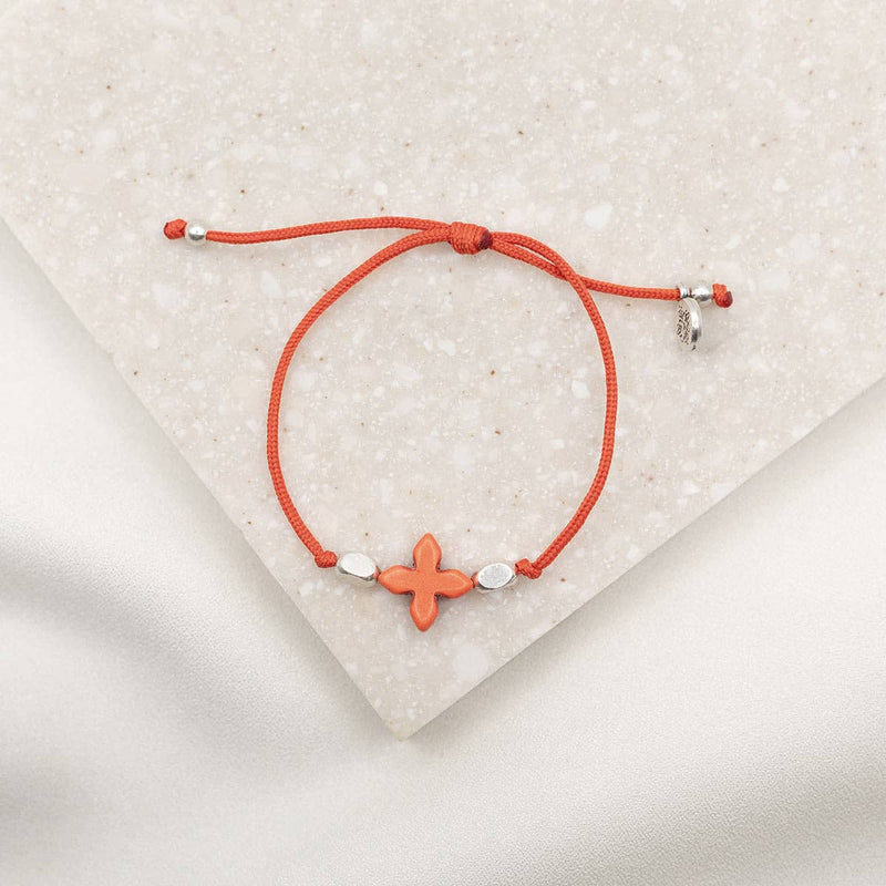 Simply Faith Bracelet - Orange / Silver