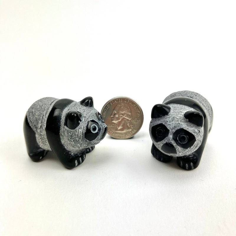 Panda Bear Carving Obsidian 35-40mm
