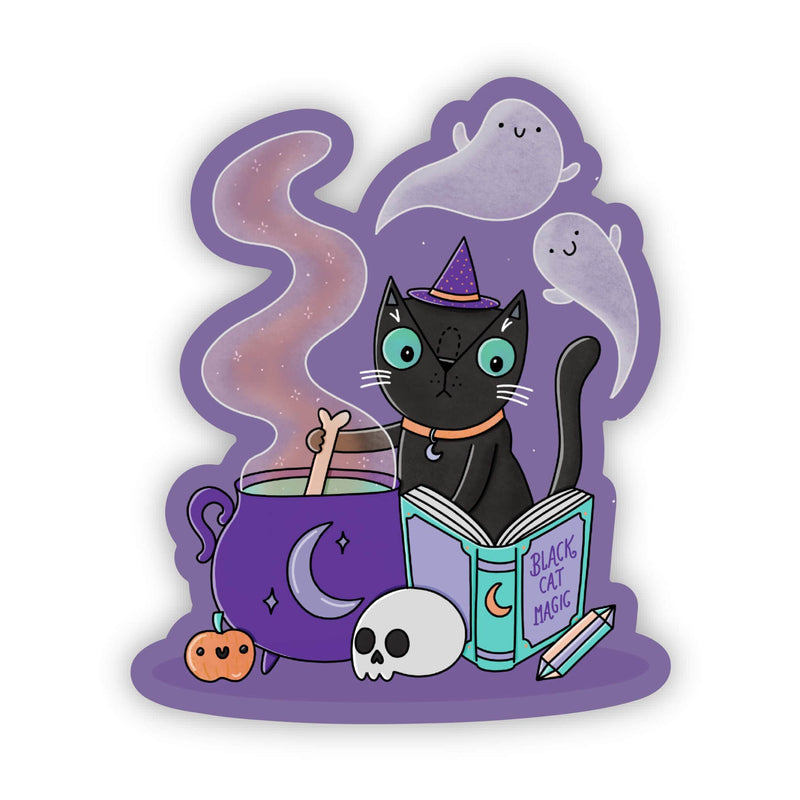 Black cat magic sticker