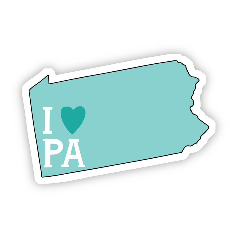 I Love Pennsylvania Teal Sticker