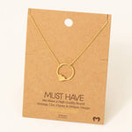 Gold Dipped Heart Hoop Pendant Necklace
