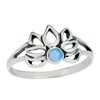Sitting Pretty Sterling Silver Lotus Ring with Opal Center