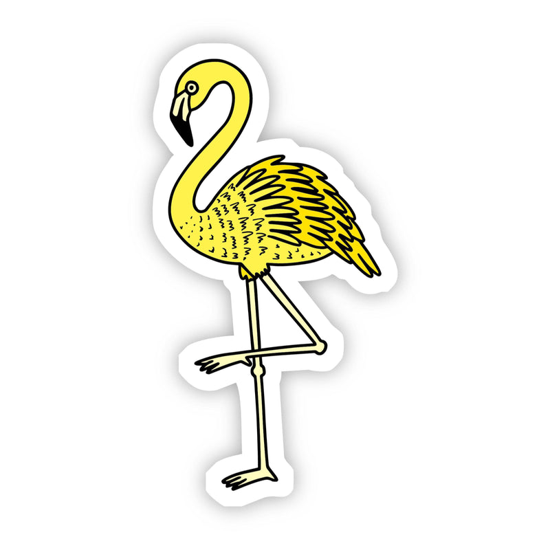 Yellow Flamingo Aesthetic Sticker