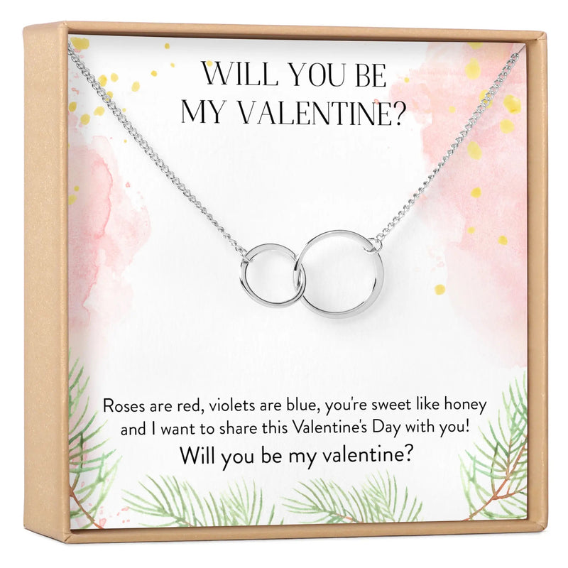 Valentine Necklace- Will You Be My Valentine- Silver