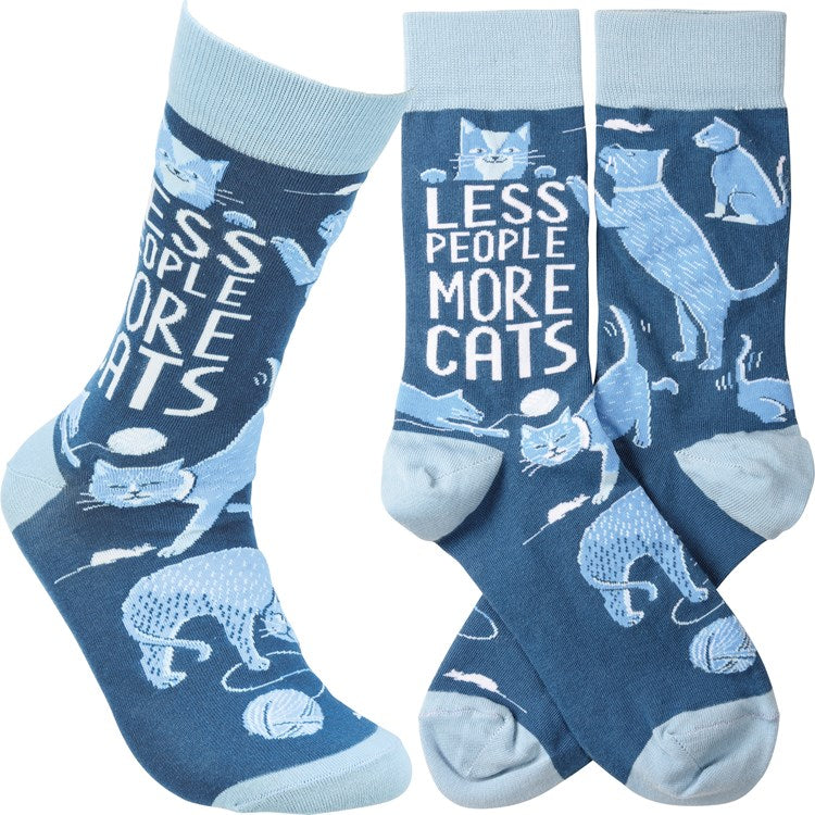 Less People More Cats Socks